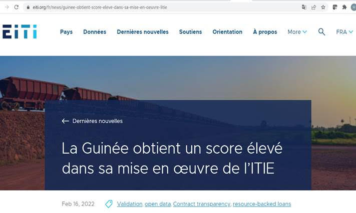 La Guinée obtient un score « élevé » dans la mise en œuvre de la Norme ITIE 2019, avec 88 points sur 100